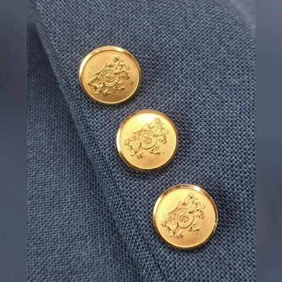 Vintage 80s 90s Stafford Men's Blazer Sport Coat Tailored in USA Blue 43R  42R - Picture 4 of 16